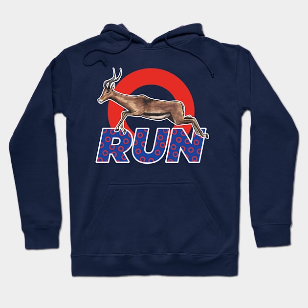 Run Like An Antelope Hoodie by Hambone Picklebottom